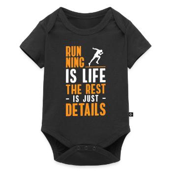 Marathon runner endurance jogging triathlete - Baby Premium short-sleeve bodysuit - black - Front