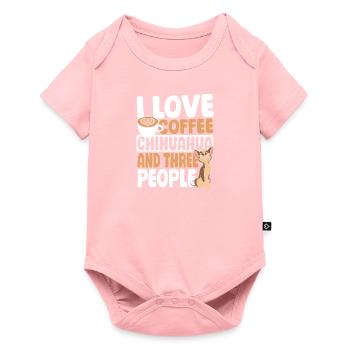 J’adore le café, le chihuahua et trois personnes - Body à manches courtes Premium Bébé - rose - Devant