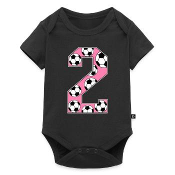2 anniversaire Football Rose - Body à manches courtes Premium Bébé - noir - Devant