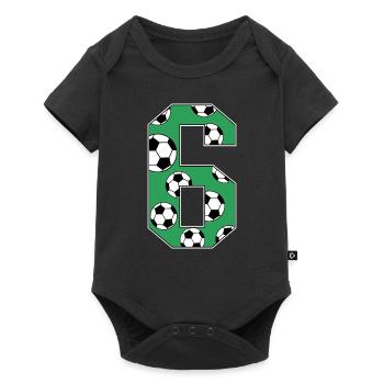 6e anniversaire Football Green - Body à manches courtes Premium Bébé - noir - Devant