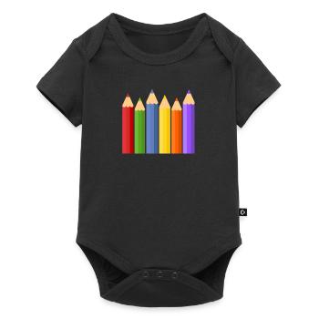 Pencil Colored Pencils Crayons Pencils Pen School - Baby Premium short-sleeve bodysuit - black - Front