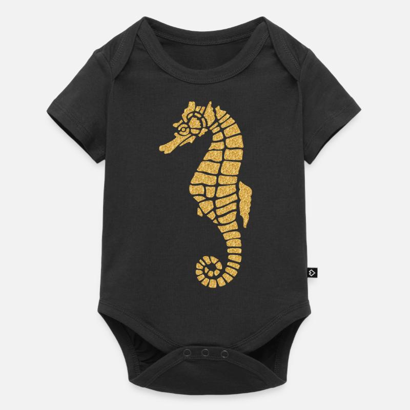 Hippocampes hippocampe or natation - Body à manches courtes Premium Bébé - noir