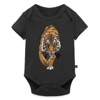 Tiger predator motif animal motif - Baby Premium short-sleeve bodysuit - black - Front