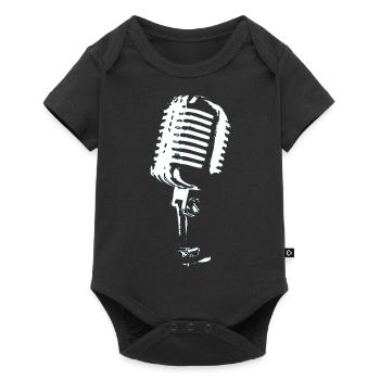 microphone black and white music - Baby Premium short-sleeve bodysuit - black - Front