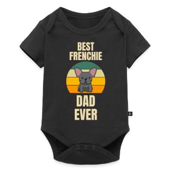Dogs Papa Retro Frenchie French Bulldog - Baby Premium short-sleeve bodysuit - black - Front