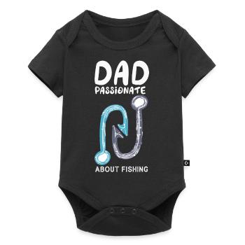 Papa passionné par le plan de retraite de pêche S - Body à manches courtes Premium Bébé - noir - Devant