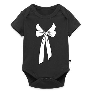 Shirt collar with bow - Baby Premium short-sleeve bodysuit - black - Front