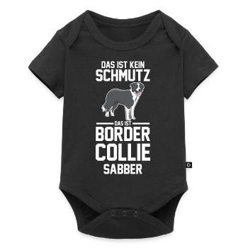 Hund Border Collie - Baby Premium Kurzarmbody - Schwarz - Vorne