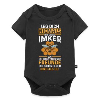Bienenzüchter Imker Biene Bienen - Baby Premium Kurzarmbody - Schwarz - Vorne