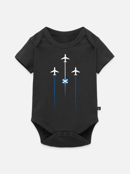 Scotland Airlines - Baby Premium Kurzarmbody - Schwarz