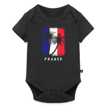 Drapeau de la France Look en détresse Drapeau français - Body à manches courtes Premium Bébé - noir - Devant