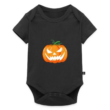 Halloween-Kürbis - Baby Premium Kurzarmbody - Schwarz - Vorne