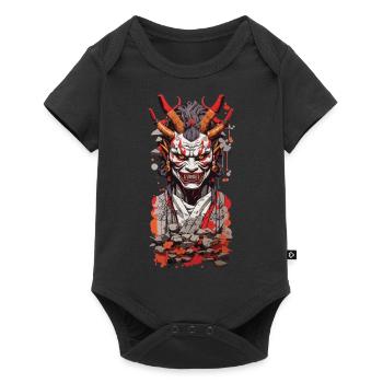 Oni Démon Japon Art Style de Design Rétro - Body à manches courtes Premium Bébé - noir - Devant