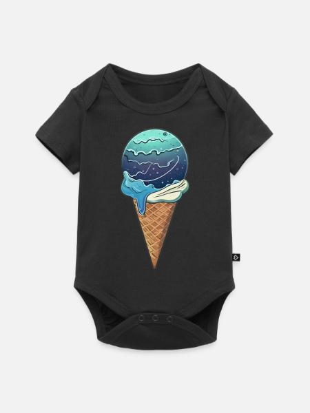 Eis-Planet Uranus - Baby Premium Kurzarmbody - Schwarz