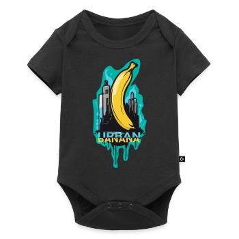 Urban Banana: Coole Banane im Großstadt-Dschungel - Baby Premium Kurzarmbody - Schwarz - Vorne