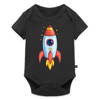 Rakete - Baby Premium Kurzarmbody - Schwarz - Vorne