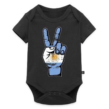 Drapeau de l’Argentine Symbole de la paix utilisé - Body à manches courtes Premium Bébé - noir - Devant