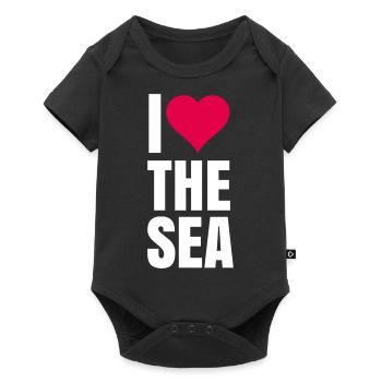 J’aime la mer Ich liebe das Meer - Body à manches courtes Premium Bébé - noir - Devant