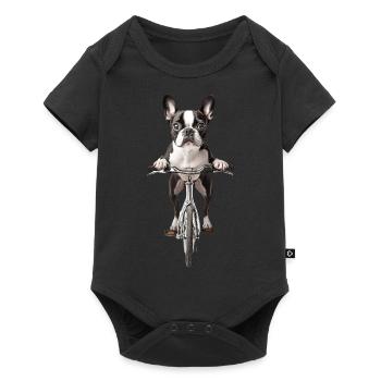 Boston Terrier - Baby Premium Kurzarmbody - Schwarz - Vorne