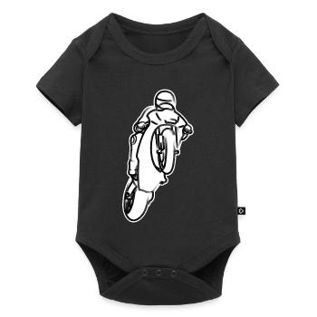 Wheelie extrême avec moto à la course - B/W - Body à manches courtes Premium Bébé - noir - Devant