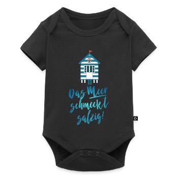 Das Meer schmeckt salzig - Baby Premium Kurzarmbody - Schwarz - Vorne
