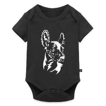 Peruanischer Nackthund Kopf "Black Edition" - Baby Premium Kurzarmbody - Schwarz - Vorne