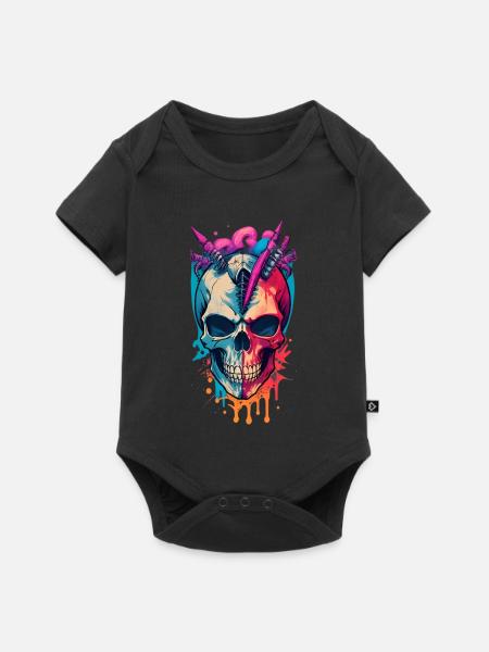 Totenkopf - Baby Premium Kurzarmbody - Schwarz
