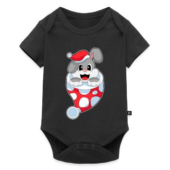 Bunny Christmas Christmas Sock - Baby Premium short-sleeve bodysuit - black - Front