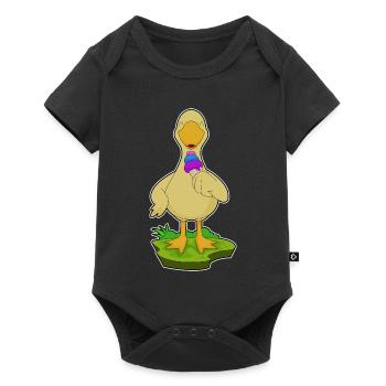 Ente Waffeleis - Baby Premium Kurzarmbody - Schwarz - Vorne