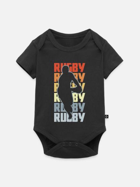 Rugby - Baby Premium Kurzarmbody - Schwarz