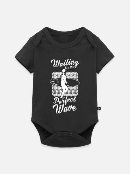 Waiting For A Perfect Wave - Baby Premium Kurzarmbody - Schwarz
