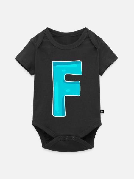 Name Buchstabe F - Baby Premium Kurzarmbody - Schwarz