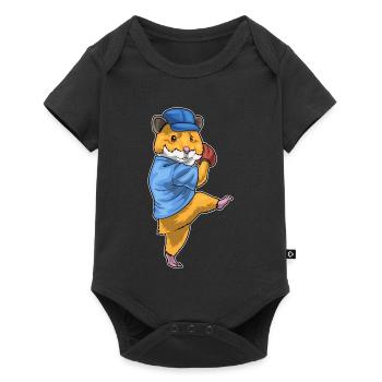 Hamster Baseball Baseball Glove - Baby Premium short-sleeve bodysuit - black - Front