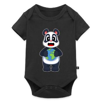 Globe terrestre panda - Body à manches courtes Premium Bébé - noir - Devant