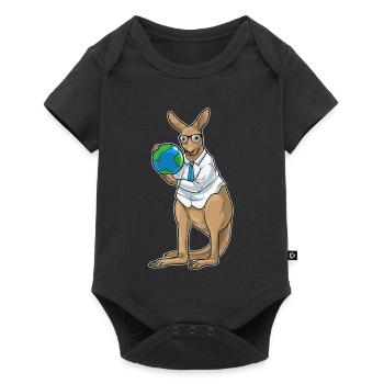 Känguru Geschichte Lehrer Schule - Baby Premium Kurzarmbody - Schwarz - Vorne