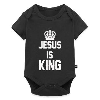 Jésus est roi Couronne Oeuvre - Body à manches courtes Premium Bébé - noir - Devant