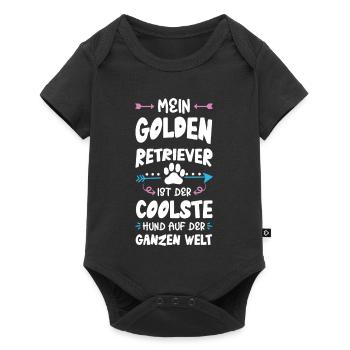 dicton du chien golden retriever - Body à manches courtes Premium Bébé - noir - Devant
