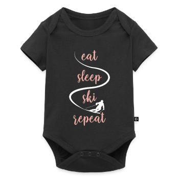 Eat Sleep Ski Repeat - Ski - Skiing Women - Baby Premium short-sleeve bodysuit - black - Front