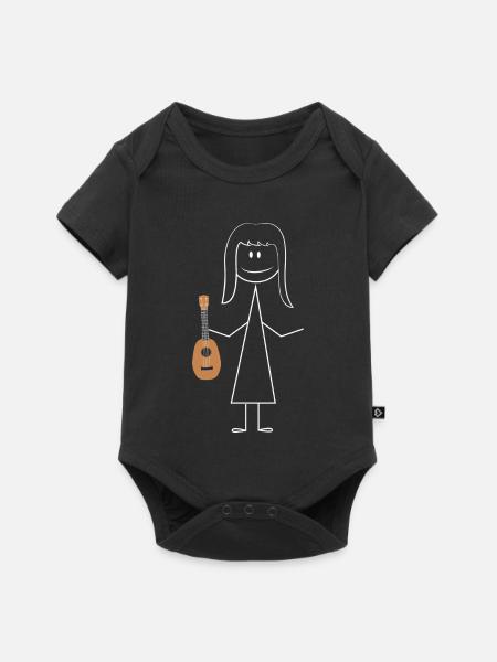 Hawaiian Ukulele Uke Ukulele Girl - Baby Premium Kurzarmbody - Schwarz