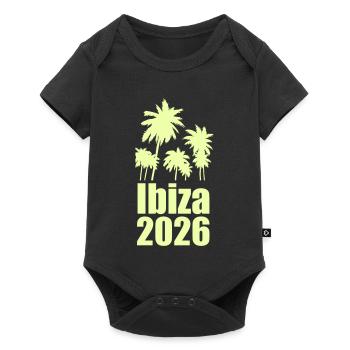 Ibiza 2026 Palmenparadies - Baby Premium Kurzarmbody - Schwarz - Vorne