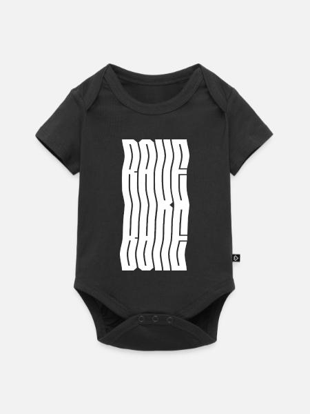 Rave Wavy Typografie-Design - Baby Premium Kurzarmbody - Schwarz