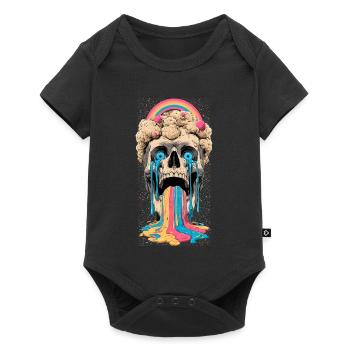 Psychedelic Skull Rainbow - Baby Premium short-sleeve bodysuit - black - Front