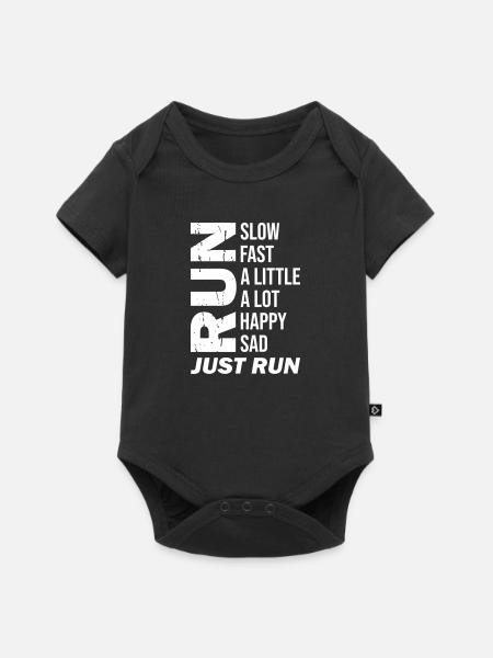 Happy Sad Just Run - Baby Premium Kurzarmbody - Schwarz