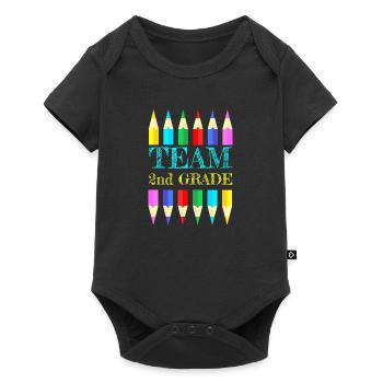Team 2nd Second Grade Squad Teacher Back To School - Baby Premium Kurzarmbody - Schwarz - Vorne