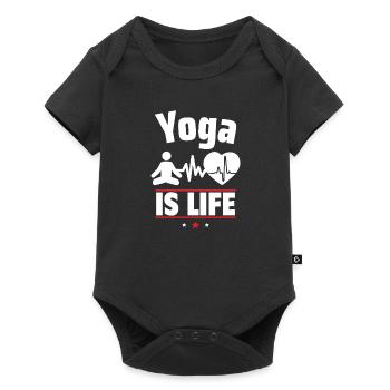 Yoga is life - Baby Premium short-sleeve bodysuit - black - Front
