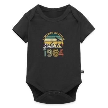 Vintage 1984 anniversaire rétro vintage cadeau - Body à manches courtes Premium Bébé - noir - Devant