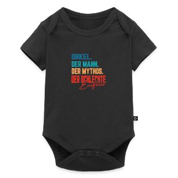 Onkel Bester Schlechter Einfluss Pate Geschenk - Baby Premium Kurzarmbody - Schwarz - Vorne