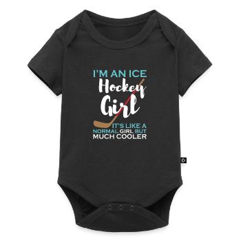I'm an Ice Hockey Girl Ice Hockey Player - Baby Premium short-sleeve bodysuit - black - Front