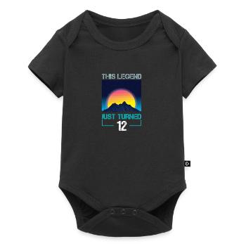 12th Birthday Years Old Vaporwave Gift - Baby Premium short-sleeve bodysuit - black - Front