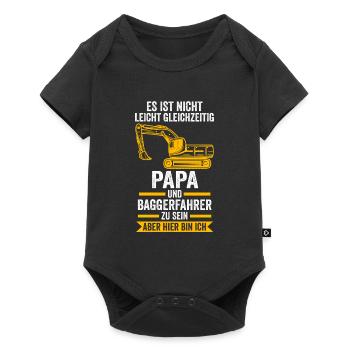 Baggerfahrer Papa Bagger Geschenk - Baby Premium Kurzarmbody - Schwarz - Vorne